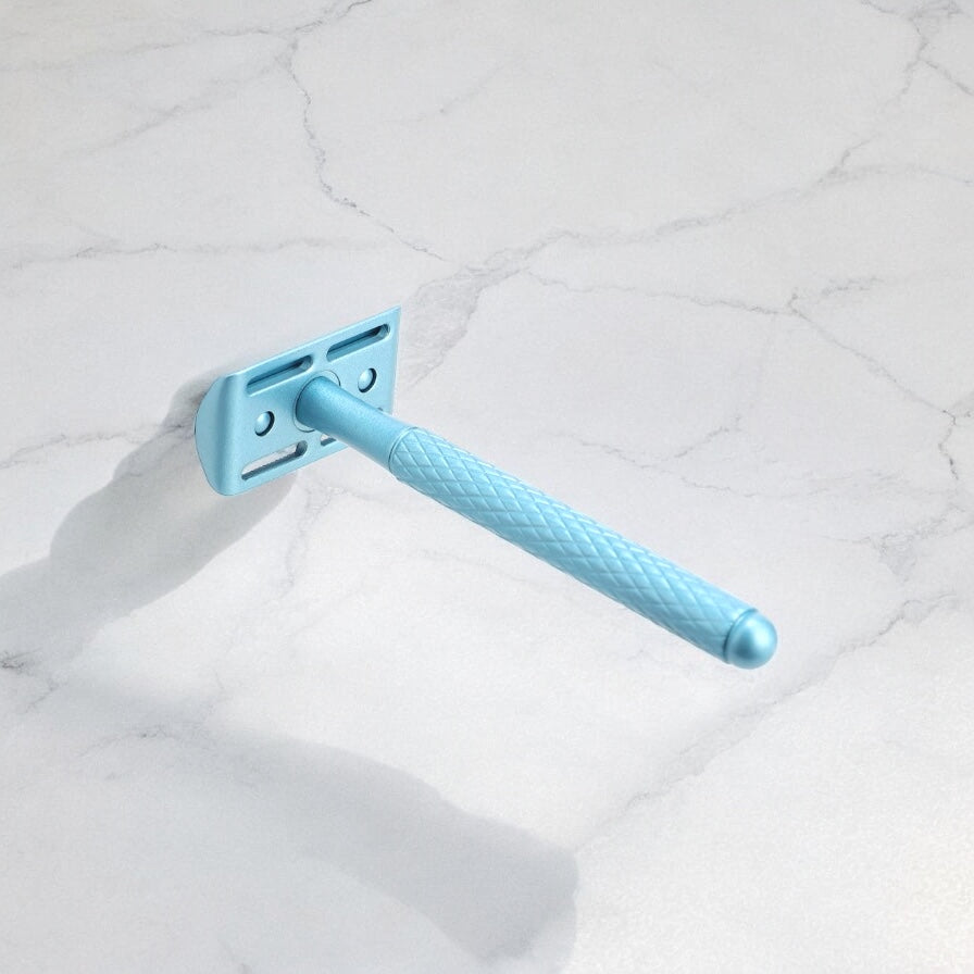 Rasoir de sûreté bleu métallique