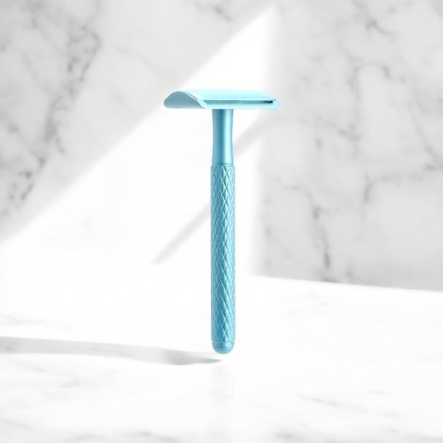Rasoir de sûreté bleu métallique